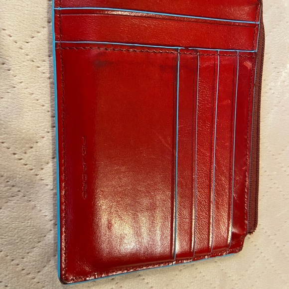 Piquadro red leather card/change/key wallet - Picture 2 of 8